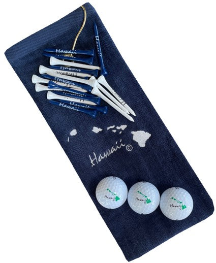 Island Chain on Navy Towel Set