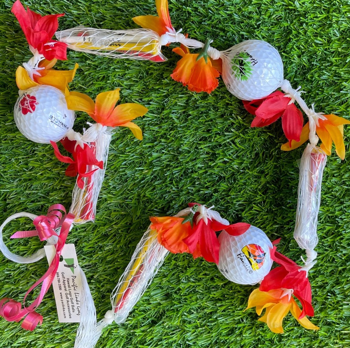 Orange 3-Ball Lei