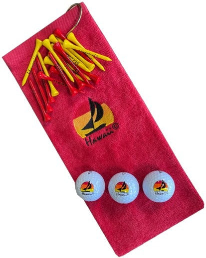 Sailboat on Red Towel Set