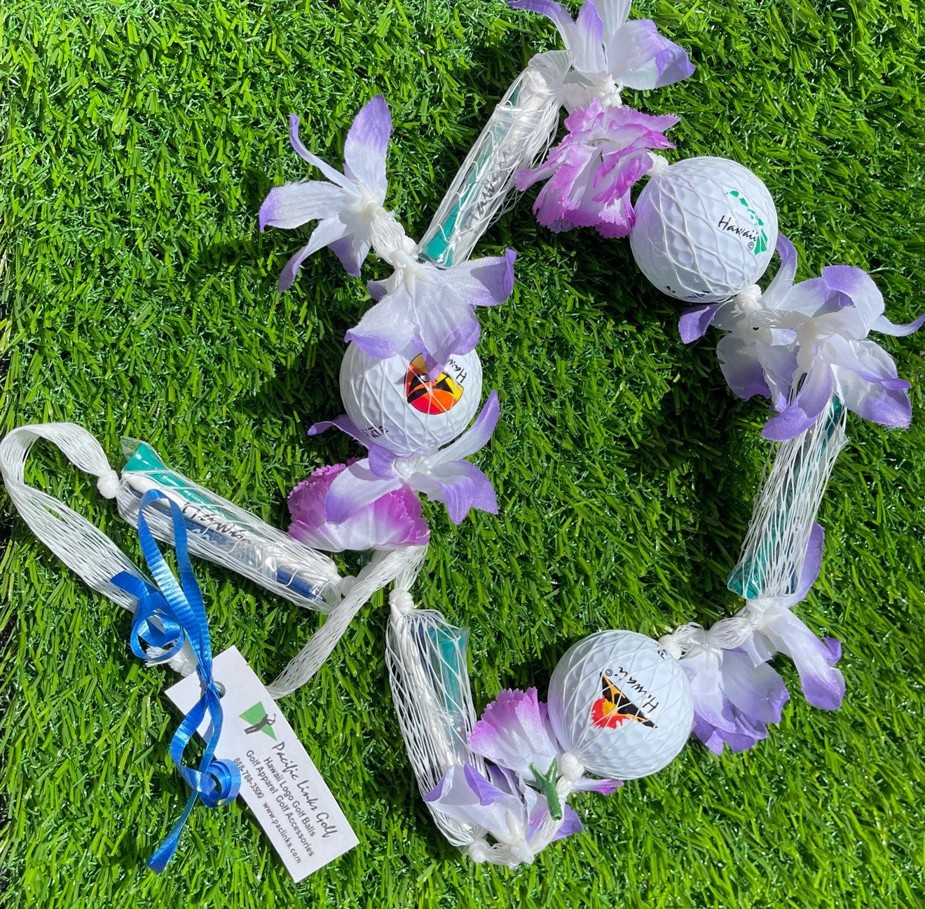 Purple 3-Ball Lei