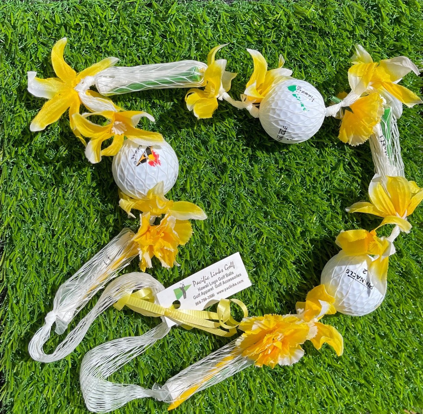 Yellow 3-Ball Lei